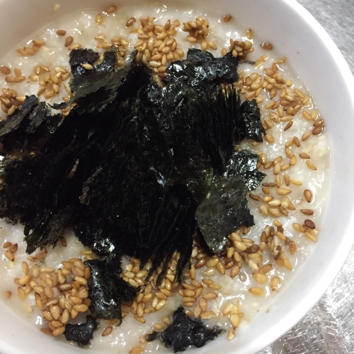 レンジで簡単!ごまと海苔の韓国風オートミール粥☆